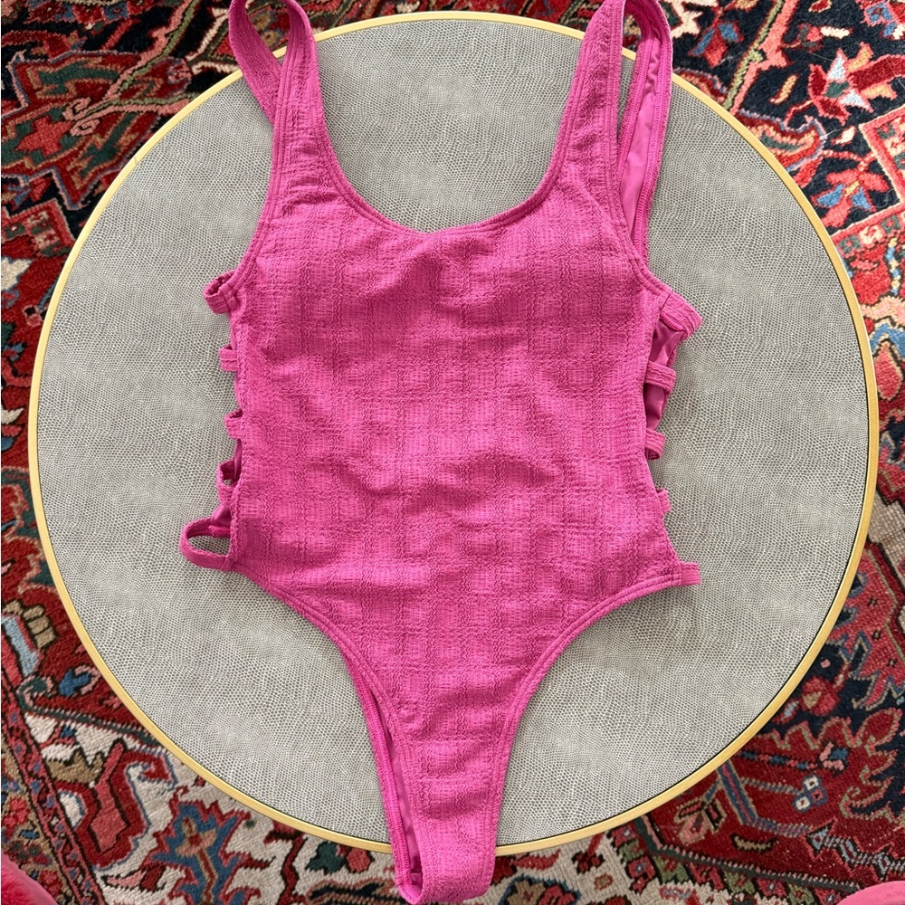 Wild Lovers Pink Textured One-Piece Swimsuit